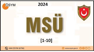 MSÜ 2024 İLK 10 SORU msü2024 msü [upl. by Nnazil]