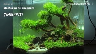 Setting up planted nano aquarium  timelapse [upl. by Drofliw]