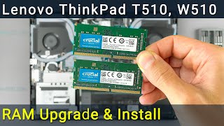 Lenovo ThinkPad T510 W510 RAM Upgrade and Installation Guide [upl. by Jillayne]