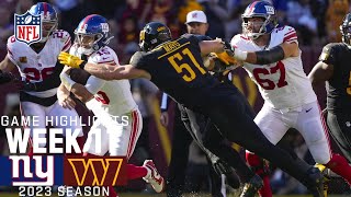 New York Giants vs Washington Commanders  2023 Week 11 Game Highlights [upl. by Rojam]