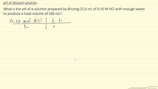 pH of Dilute Solution Example [upl. by Llehcal]