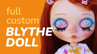 Full Custom Blythe Doll  Carving amp Faceup  Sirena [upl. by Aikan]