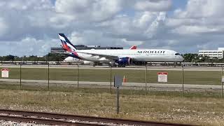 RARE Aeroflot  Airbus A350 take off at Miami [upl. by Einner]