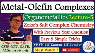 MetalOlefin Complexes  Organometallic Chemistry Lecture5  Zeises Salt  CSIRNET GATE [upl. by De898]