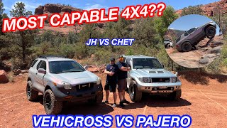 CRAZY Rock Crawling A RARE Mitsubishi Pajero EVO VS An Isuzu Vehicross JH VS Uncle Chet [upl. by Reinnej]