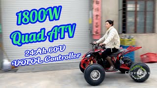 Chinese Cheap 1800W Electric QUAD BIKE 60V Electric ATV with CE [upl. by Lucey]