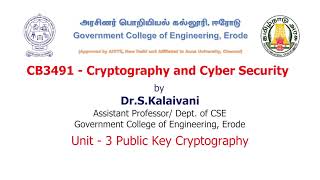 CCS  Unit3  Lec02  Fermats Theorem [upl. by Ahsieuqal557]