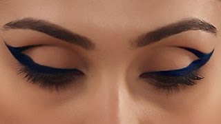 Cobalt Blue Cat Eye Makeup  Expert Makeup Tutorial  Glamrs [upl. by Thornton410]