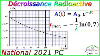 Décroissance Radioactive  Examen National 2021 PC  Exercice 5 [upl. by Jobe]