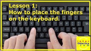 Lesson 1 How to place the fingers on the keyboard Typing Course [upl. by Mathias]