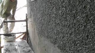 Applying pebble dash stucco [upl. by Yggep]