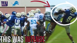 The New York Giants amp Detroit Lions Joint Practice Highlights Are INSANE  Giants vs Lions Camp News [upl. by Adi]