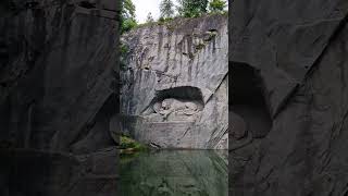 Der Löwe  The Lion  Famous monument in Lucerne Switzerland 🇨🇭 switzerland shorts travel [upl. by Anilatsyrc]