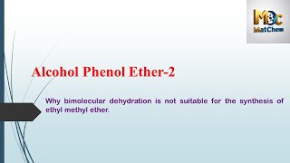 Chemistry  5 bimoleculardehydration ethylmethylether ncertchemistryclass12 alcoholphenol [upl. by Patten]