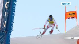 Alpine Skiing Wengen 2020  Caviezel close call [upl. by Ahtiekal678]