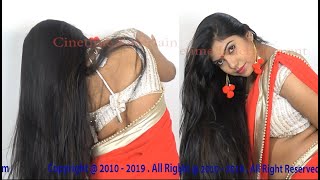 Bridal Red Saree Video Shoot with Long Hair Model Urvashi  Part 2  Saree Fashion  Hair Fashion [upl. by Sammons]