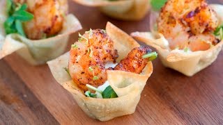 Chili Lime Shrimp Wonton Cups Recipe [upl. by Vladimir]