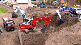 Mega Construction Site Action RC Excavator Dump Trucks Dozer Wheel Loader Roller Caterpillar [upl. by Christian]