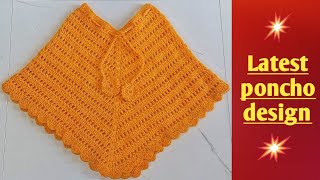 Woolen poncho latest design  woolen poncho design crochet poncho designponcho knitting in hindi [upl. by Hirsch498]