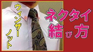 超簡単！ネクタイの結び方！おしゃれ綺麗な【ウィンザーノット】解説動画 [upl. by Valentino]