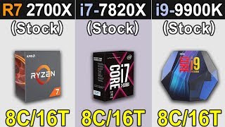 R7 2700X Vs i77820X Vs i99900K  New Games Benchmarks [upl. by Eirak835]