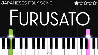 Furusato Japanese Folk Song  EASY Piano Tutorial [upl. by Yerrot]