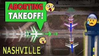 NEAR DISASTER  Alaska Aborts Takeoff Southwest Crossing Runway at Nashville [upl. by Eedyah]