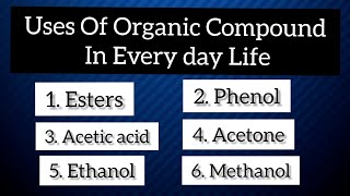 Uses of Organic Compounds In Our Daily Life  Organic Chemistry [upl. by Nerek407]