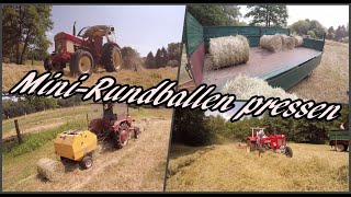 MiniRundballen pressen  AGRI IMPLEMENT MR 80850  IHC 844 S  Mc Cormick D320  Schlüter S 450 [upl. by Currie821]