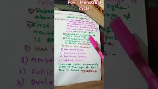 Menstrual cycle class 13  ch  Human reproduction  neet  biology motivation [upl. by Rechaba]