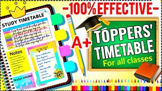 THE BEST PERFECT STUDY TIMETABLE FOR EVERY STUDENTS  Topper Student Timetable  3 Super tips✨ [upl. by Marguerie845]