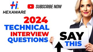 Hexaware Technical interview questions and answers [upl. by Adara]