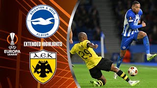 Brighton vs AEK Athens Extended Highlights  UEL Group Stage MD 1  CBS Sports Golazo  Europe [upl. by Richer]