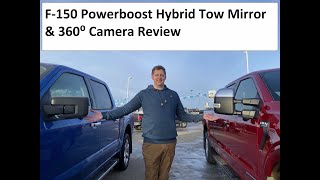 Ford F150 Powerboost Hybrid Lariat Tow Mirror Overview with 360⁰ Camera [upl. by Gelb]