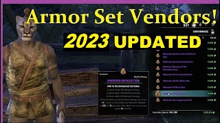 🔷 ESO  Cyrodiil Armor Set Vendors UPDATED Locations amp Armor Sets Lists [upl. by Anyotal]