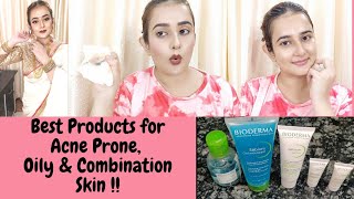 Best Products for Acne ProneOily amp Combination Skin BiodermaGet Unready With Me  SWATI BHAMBRA [upl. by Leummas632]