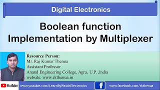 Boolean function Implementation by multiplexer  Digital Electronics by Raj Kumar Thenua Hindi [upl. by Lyford]