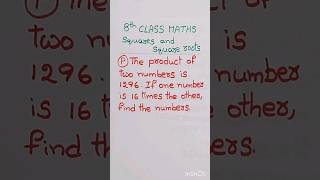 The product of two numbers is 1296 If one number is 16 times the other find the numbers [upl. by Dedrick]