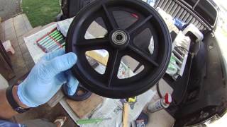 Invacare 8 inch wheel bearing replacement Remove and Replace Repair [upl. by Notlih]