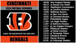 2024 Cincinnati Bengals Football Schedule [upl. by Razid]