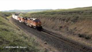 BNSF Freight Through The Foothills of The Rockies [upl. by Ttesil]