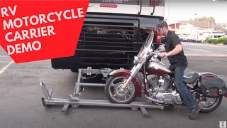 Hydralift Motorcycle Carrier Walkthrough with MotorhomeTorklift Central Welding [upl. by Laehpar]