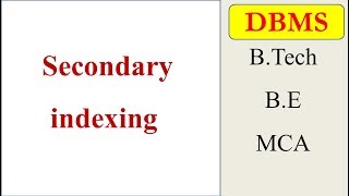 secondary indexing in database  indexing  DBMS [upl. by Oirifrop]