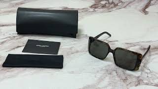 Saint Laurent Sunglasses ModelSL451 Color003 HavanaGrey Lenses [upl. by Enajyram]