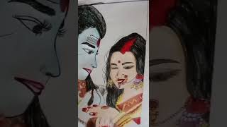 sawan start ❤️first somwar status art shortvideo viral hinduismart drawingtechniques [upl. by Howie550]