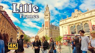 Lille France  City Walk UHD 4K [upl. by Aicined457]