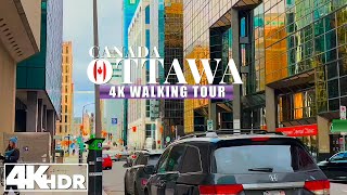 Ottawa Canada 🇨🇦 Spring Walking Tour March 2024 in 4K UHD HDR 60 fps [upl. by Nashner]