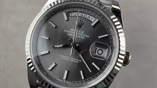 Rolex DayDate 40 Dark Rhodium Dial 228239 Rolex Watch Review [upl. by Ilse]