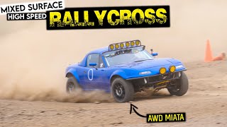 HIGH SPEED MIXED SURFACE Rallycross Event in the AWD MIATA [upl. by Geraldine]