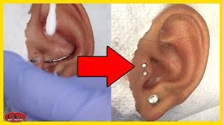 DOUBLE TRAGUS PIERCING ON THE SAME SIDE [upl. by Liddle]